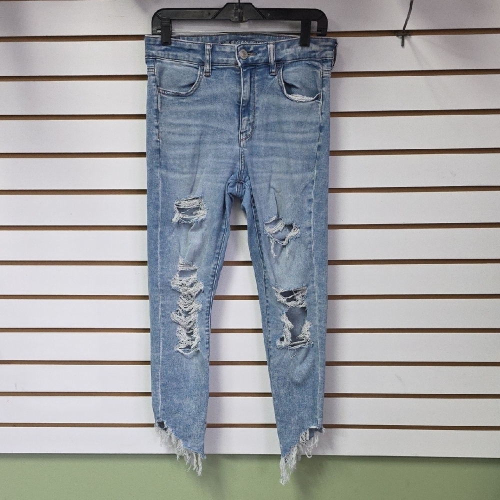 AE Distressed Crop Jeans 10R